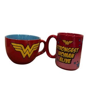Wonder Woman Mug Lot of 2 DC Comics Zak Designs Silver Buffalo